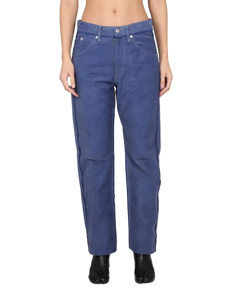 Maison Margiela Distressed Cotton Jeans — Blue Blue