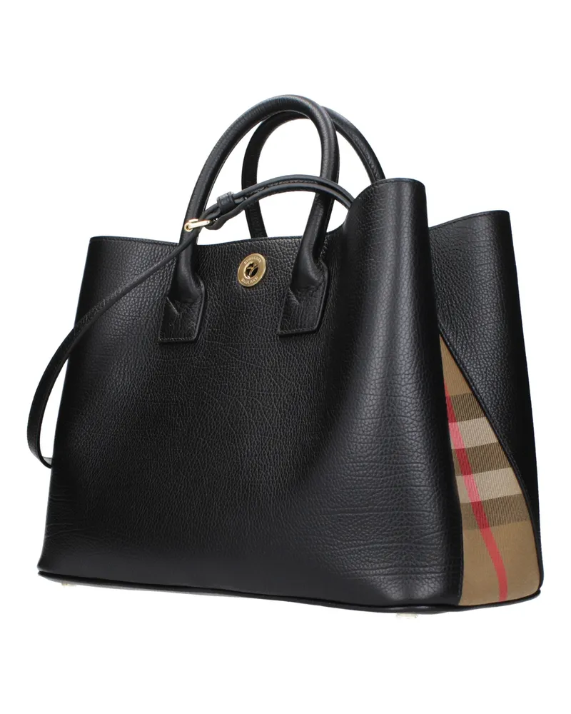 Burberry Leather Tote Bag — Black Black