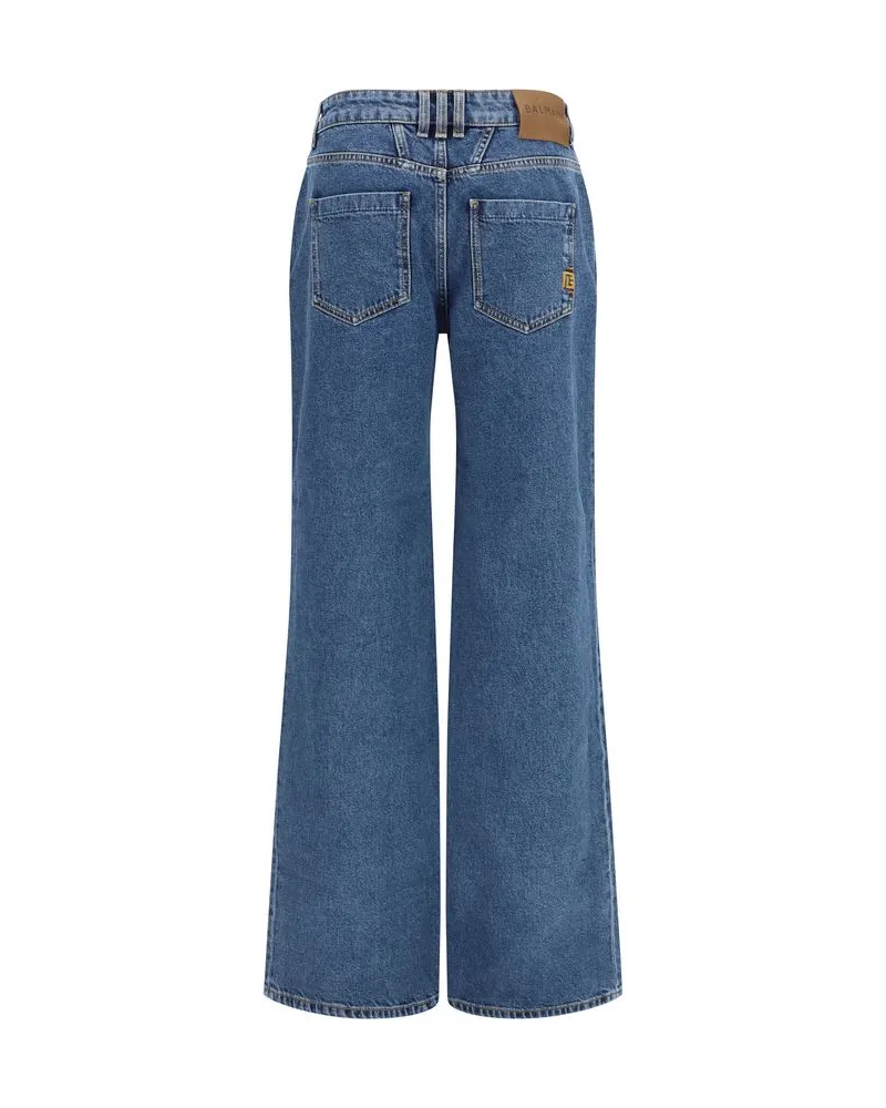 Balmain Women's Blue Cotton Jeans Denim Clothing Blue