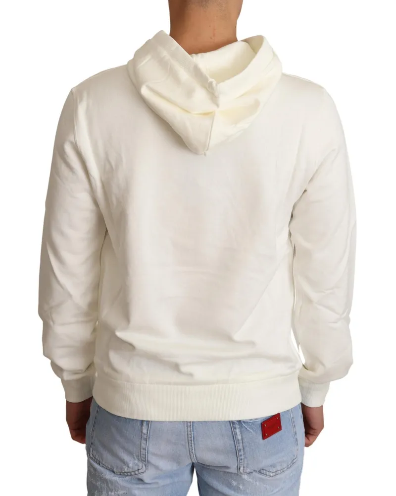 Dolce & Gabbana Men's White King Ceasar Cotton Hooded Sweater Clothing White