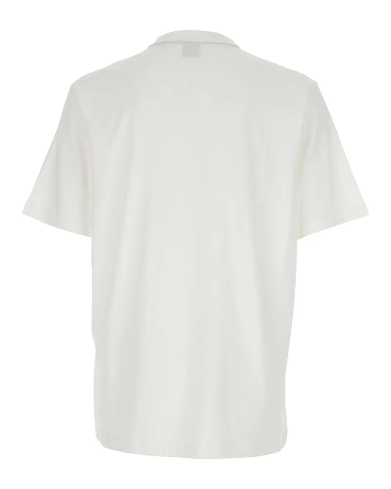 HUGO BOSS Men's T-Shirt With Logo Embroidery, White Cotton T-Shirts And Polos White