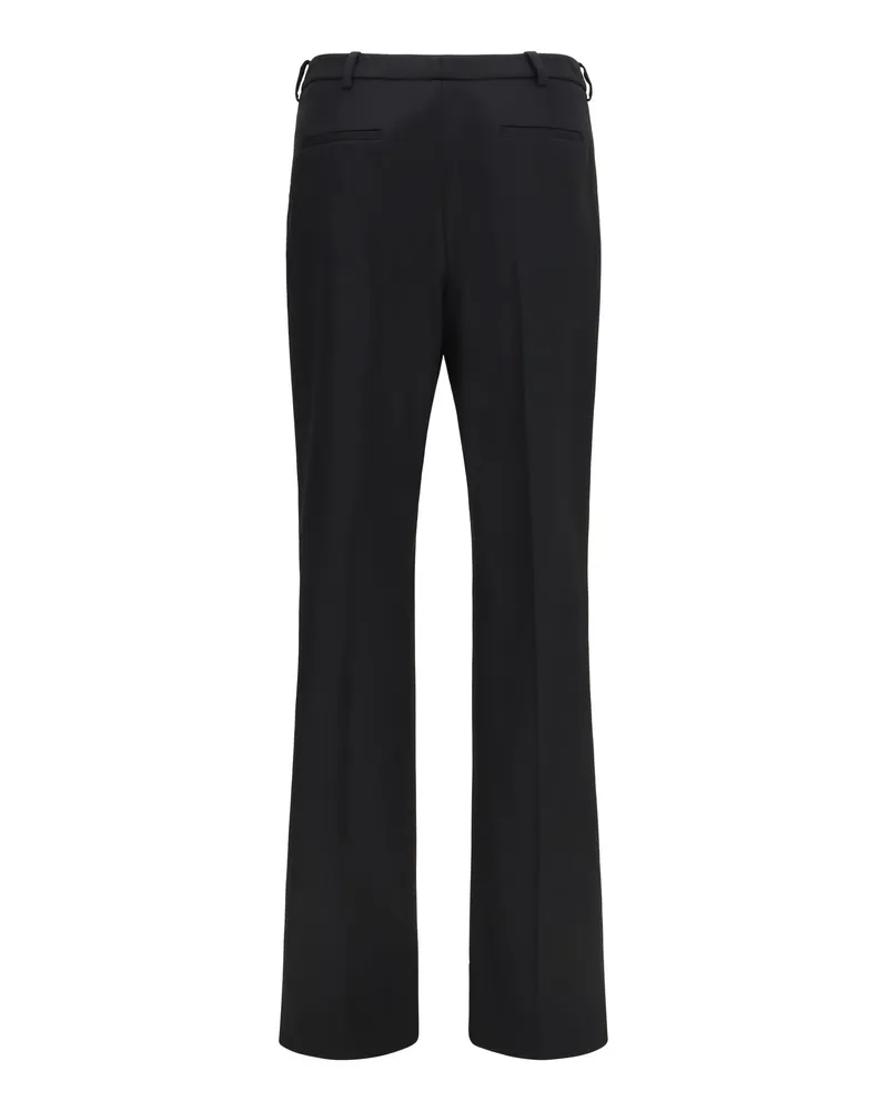 Balenciaga Women's Slim-Fit Tailored Pants Stretch Wool Twill Black Ovis Aries; Elastane Trousers Black