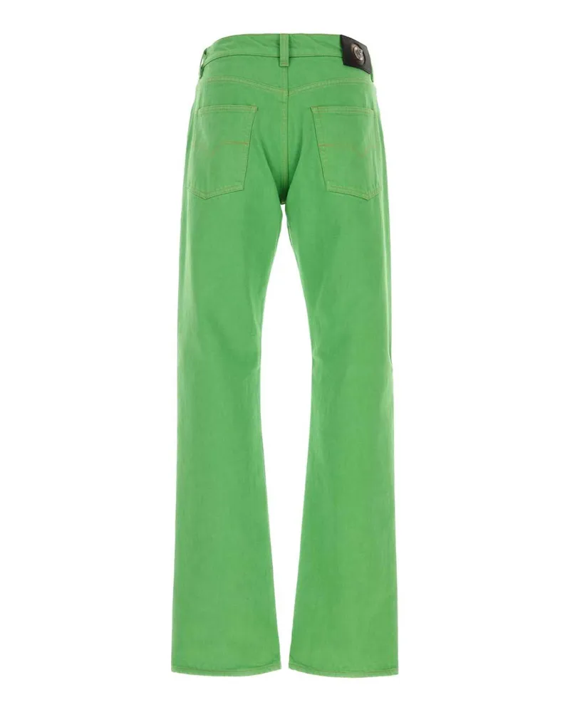 Versace Men's Light Green Denim Jeans Palegreen Exterior: Cotton Green