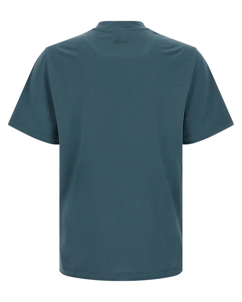Brioni Men's Blue Cotton T-Shirt Blue