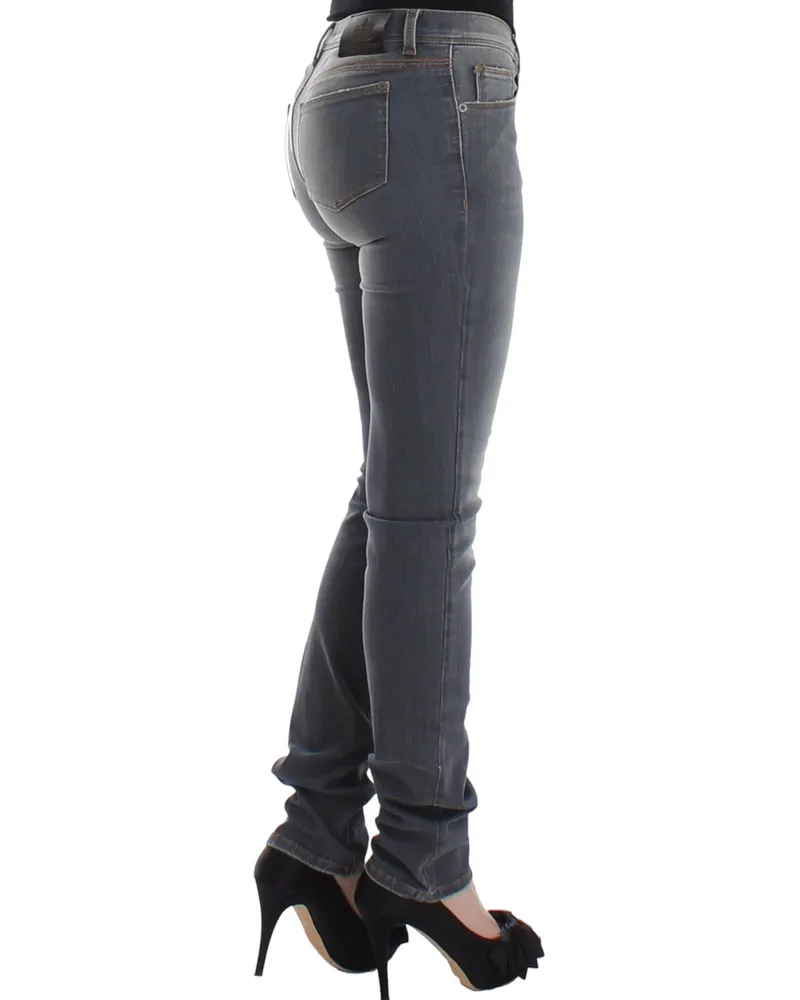 Ermanno Scervino Women's Gray Slim Jeans Denim Pants Skinny Leg Stretch Cotton Gray