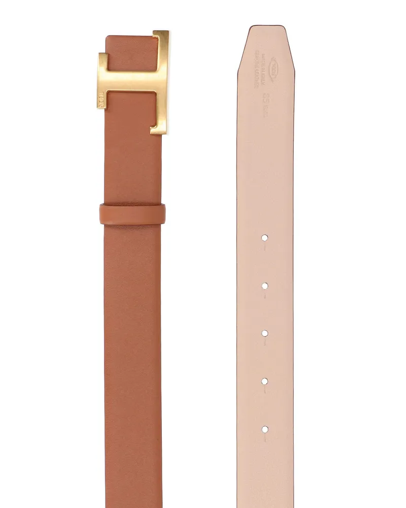 TOD'S Women's Belts Brown Calf Leather Brown