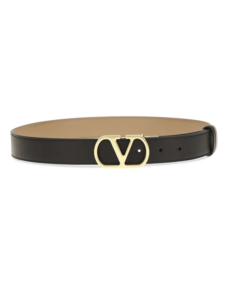 Valentino Garavani Women's Belt H. 30 Reversibile | Vlogo Signature Nero-Smokey Brown E Braces Nero/smokey Black