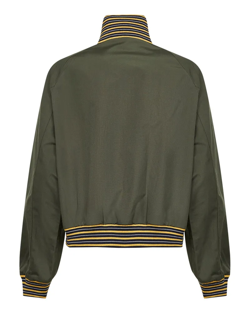 Prada Women's Military Twill Blouson Green Polyester Bomber Jackets Green