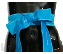 Wide Bow Waist Belt — Blue