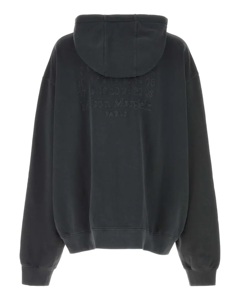Maison Margiela Men Cotton Zip-Up Hoodie Jacket Charcoal Charcoal