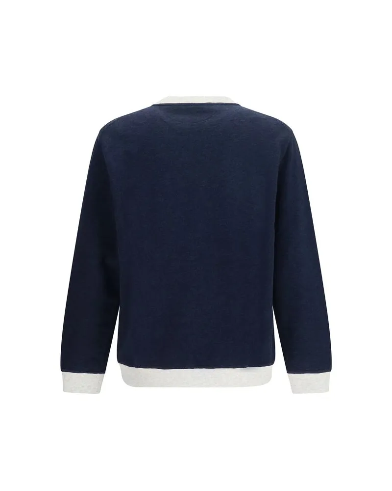 Brunello Cucinelli Men Blue Cotton Sweatshirt Clothing Navy