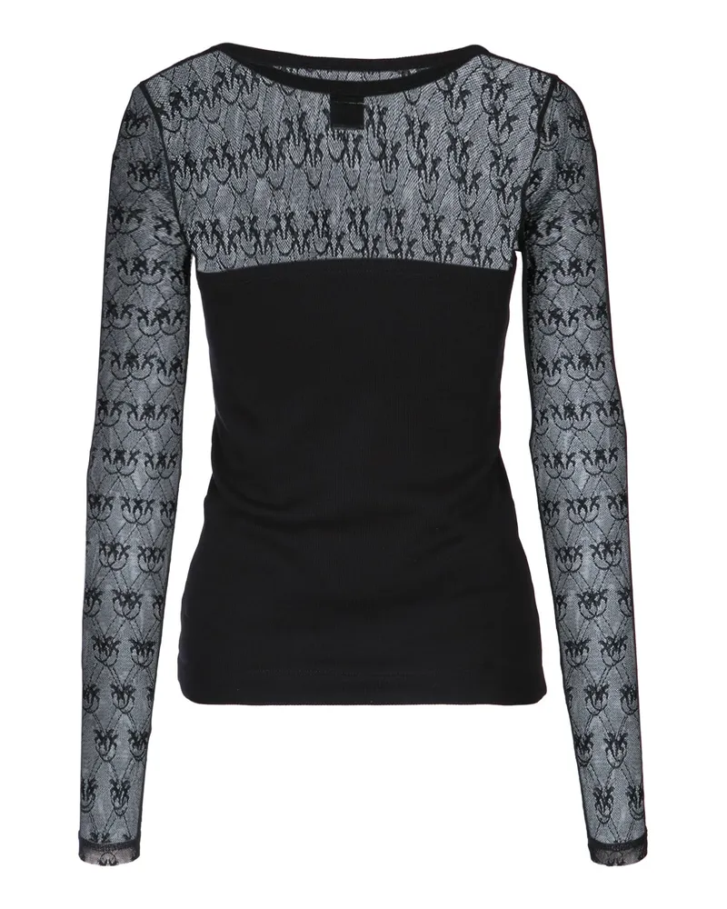 Pinko Women's Violinista Top Black Mesh T-shirts Black