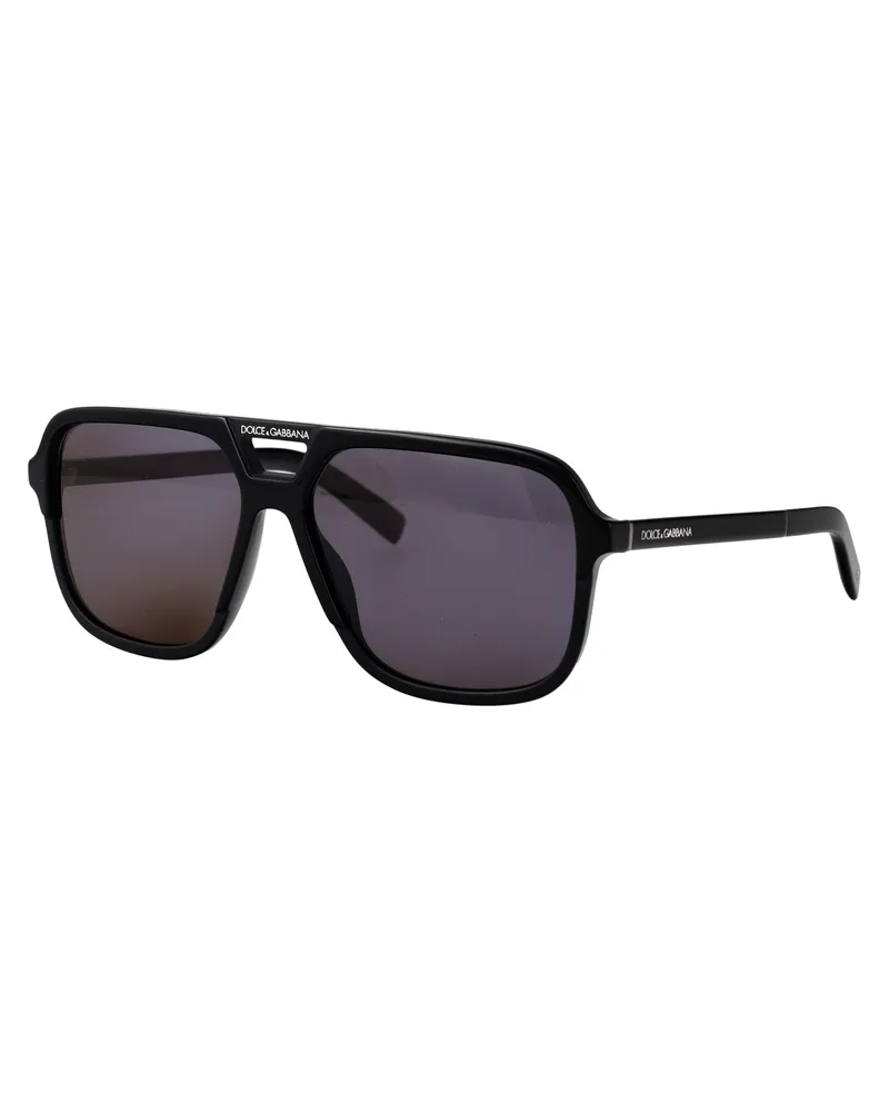 Dolce & Gabbana 0DG4354 Rectangular Acetate Sunglasses — Black Black