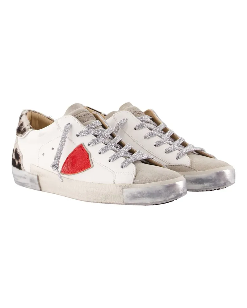 Philippe Model Women's Prsx Low Woman Sneakers -  Leather White Calfskin Shoes White