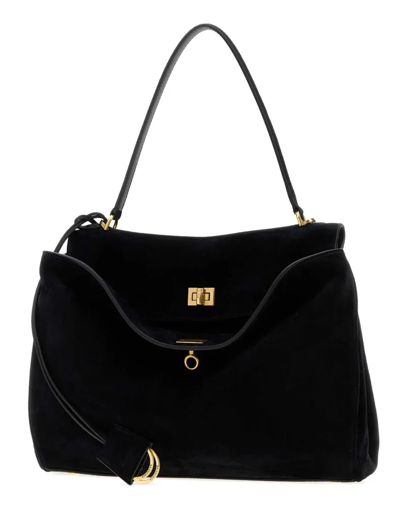 Balenciaga Women's Black Suede Medium Rodeo Handbag Borse A Mano Bag Black