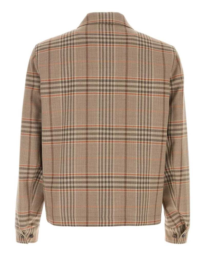 Burberry Plaid Wool Jacket — Beige Beige
