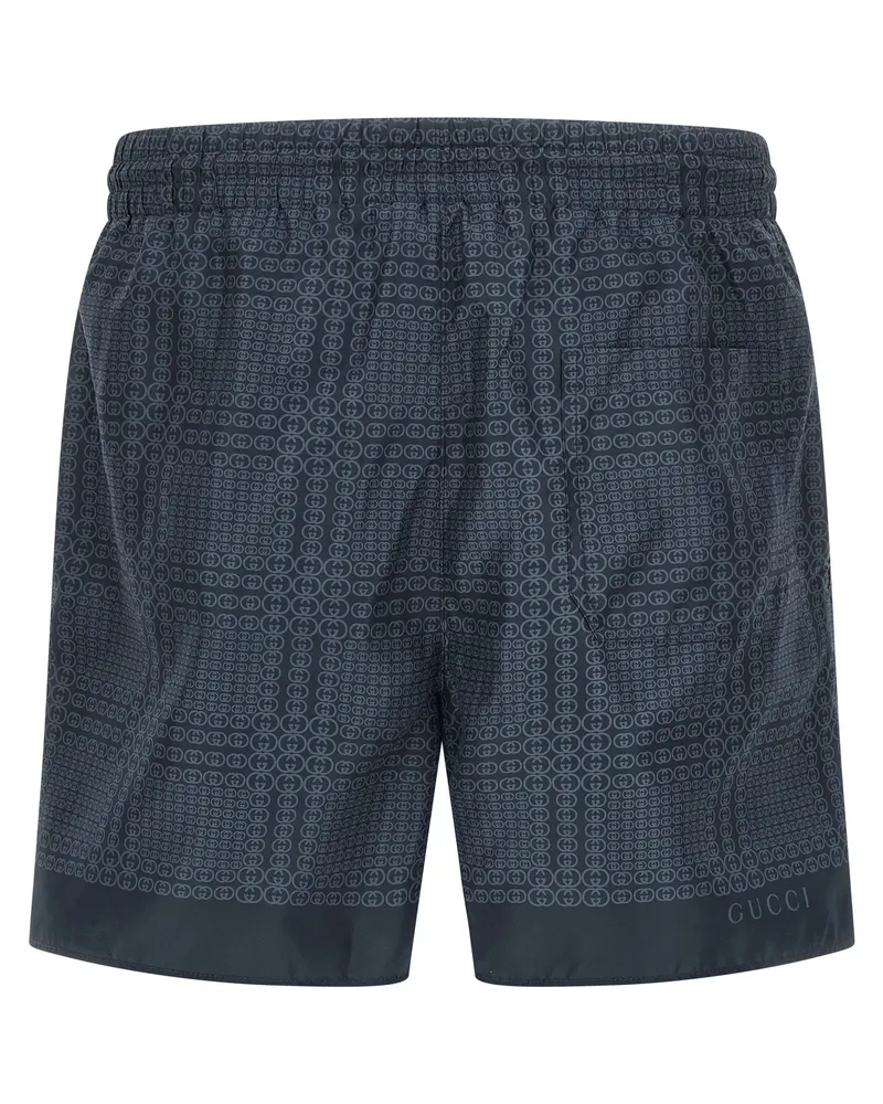 Gucci Men's Blue Polyester Swim Shorts Blue