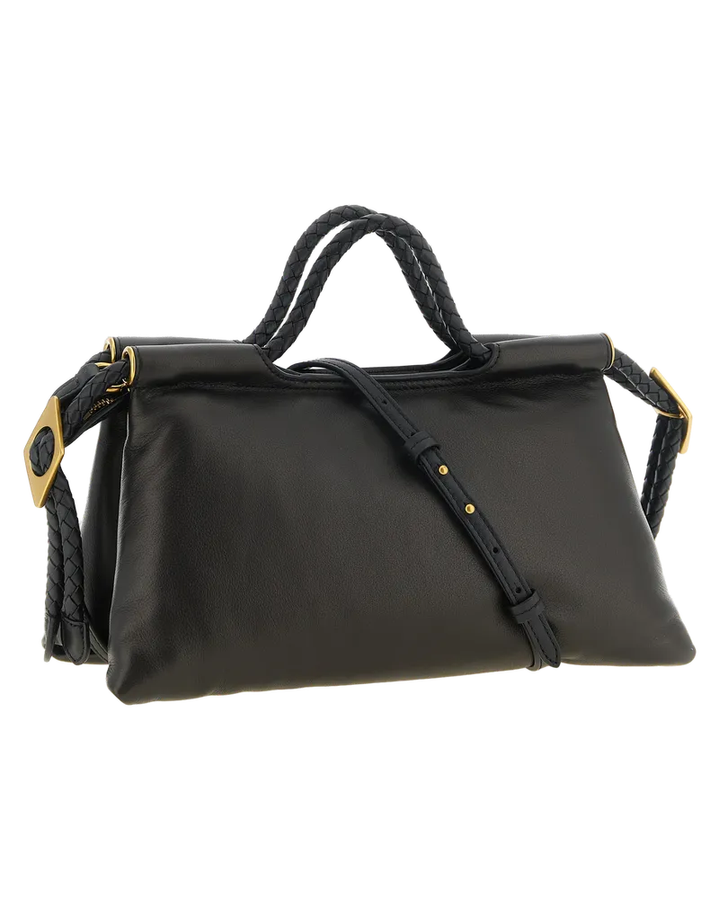 Isabel Marant Lambskin Leather Top Handle Bag — Black Black