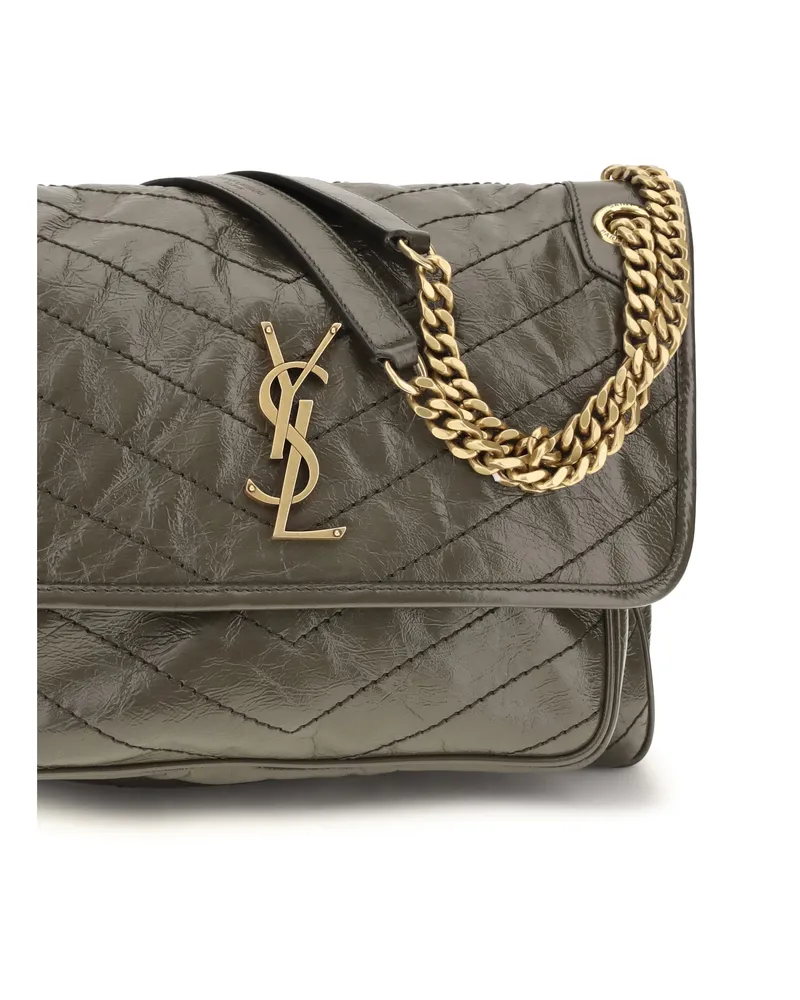 Saint Laurent Women's Shoulder Bag Niki Light Musk Calf Leather Gray
