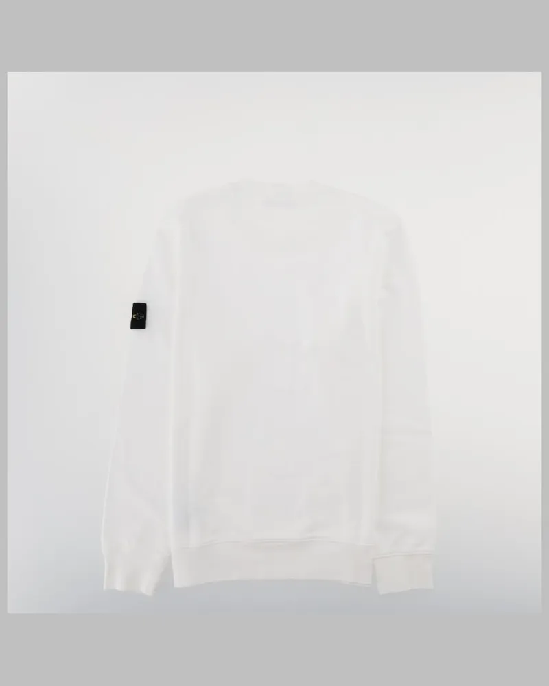 Stone Island Logo-Patch Cotton Sweatshirt — White White