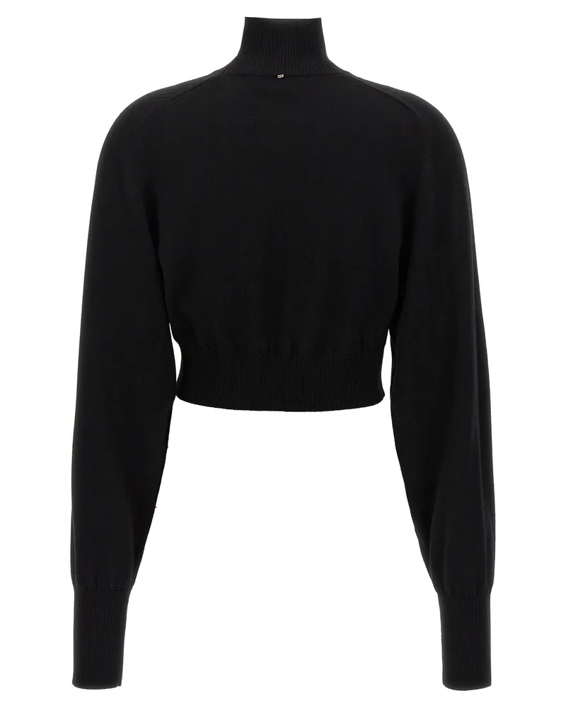 SPORTMAX Women's Black Virgin Wool Cardigan Clothing Black