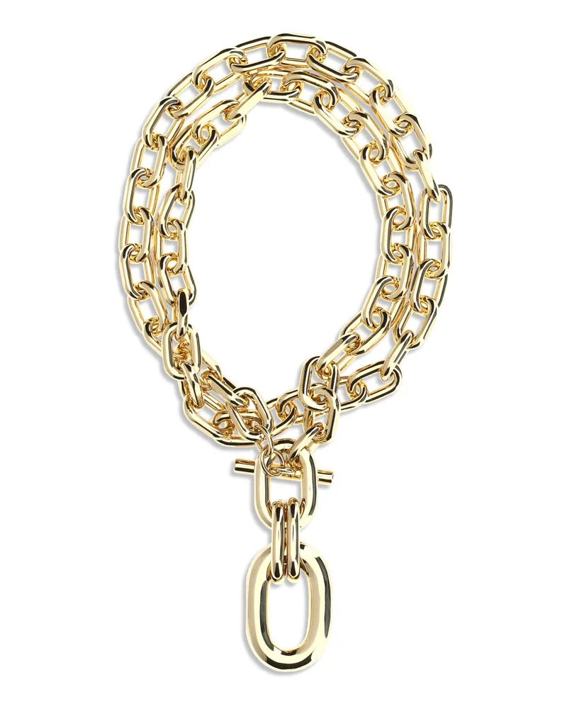 Paco Rabanne Women's Xl Link Chain Necklace Gold Brass Bracelets Gold