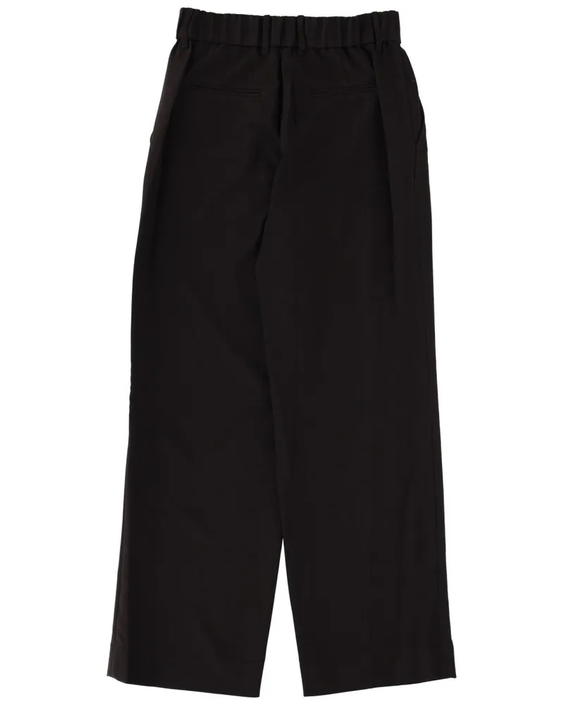 STAUD Straight Leg Polyester-Viscose Blend Trousers — Black Black