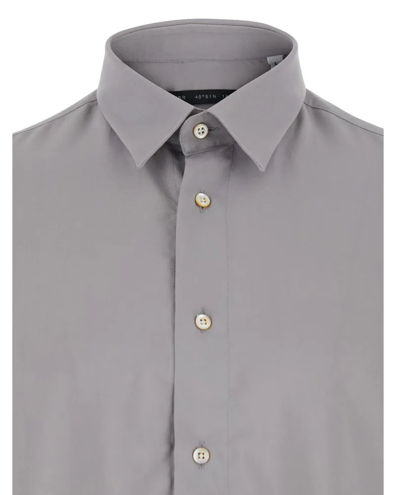 Low Brand Men's Shirt Grey Viscose Gray
