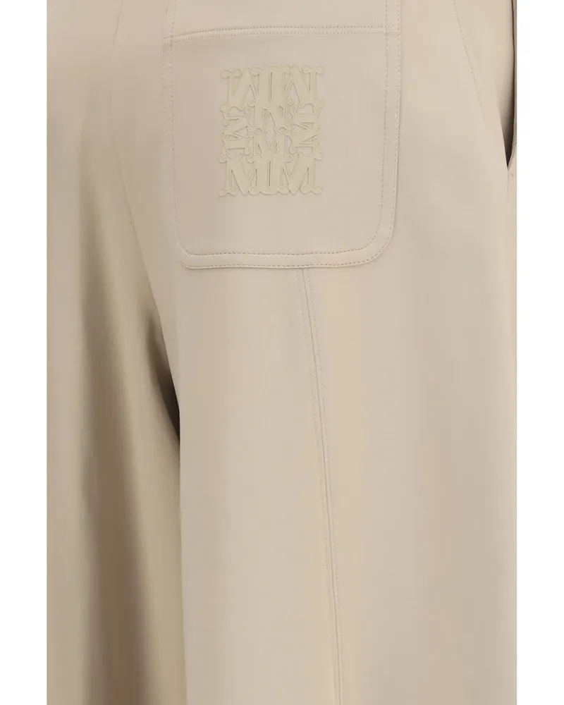 Max Mara Women's Technical Cotton Jersey Olmo Pants Rock Grey Polyamide Trousers 