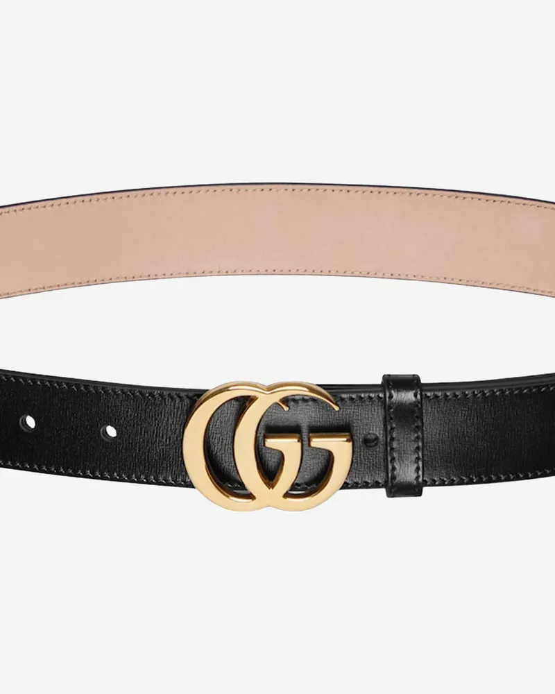 Gucci Men's Leather Belt Black Black