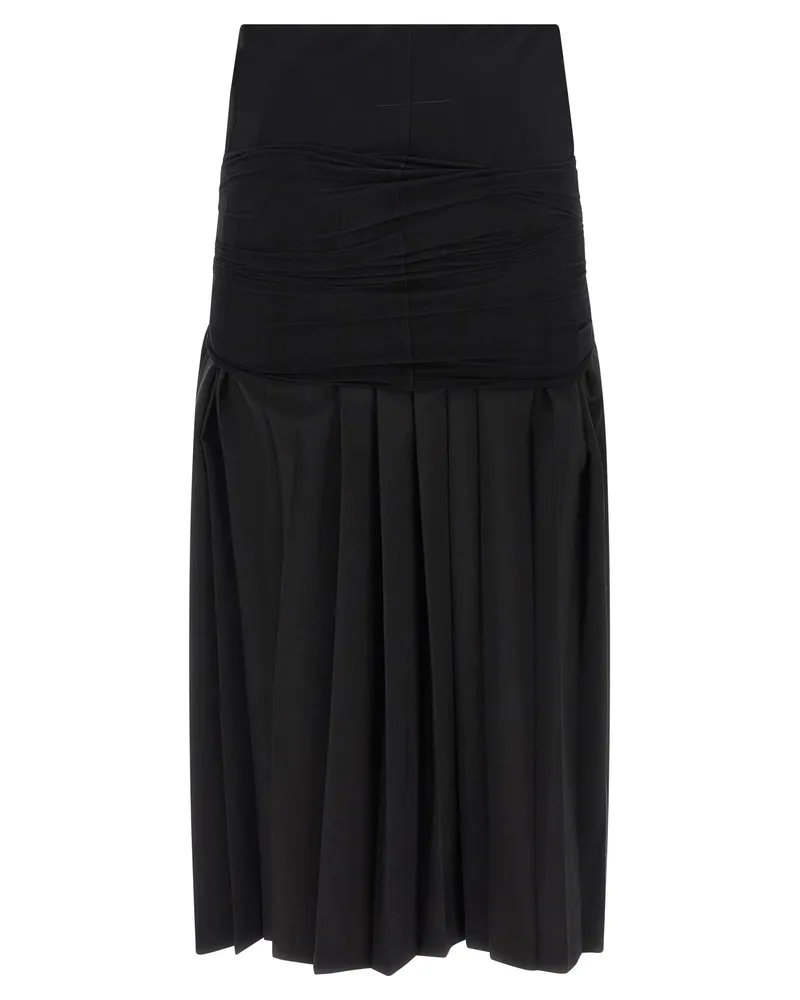 Maison Margiela Women's Black Polyester Midi Skirt Black