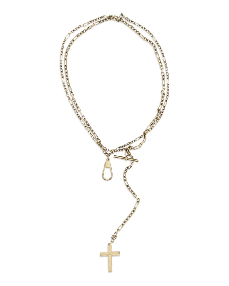 KHAITE Cross-Detail Brass Wallet Chain — Gold Gold