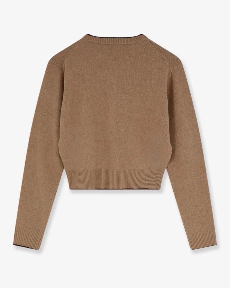 Chloé Women's Cardigan Wool-Cashmere Beige Sweater Beige