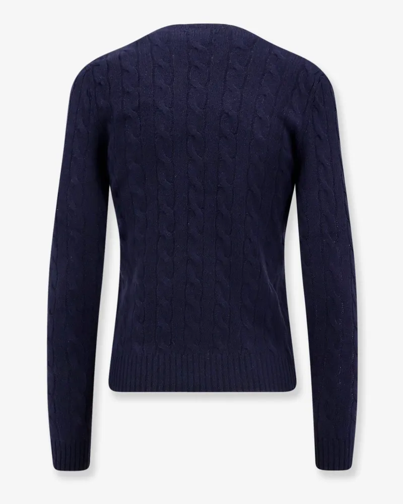 Ralph Lauren Women's Crew Neck Sweater Blue Wool-Cashmere Navy