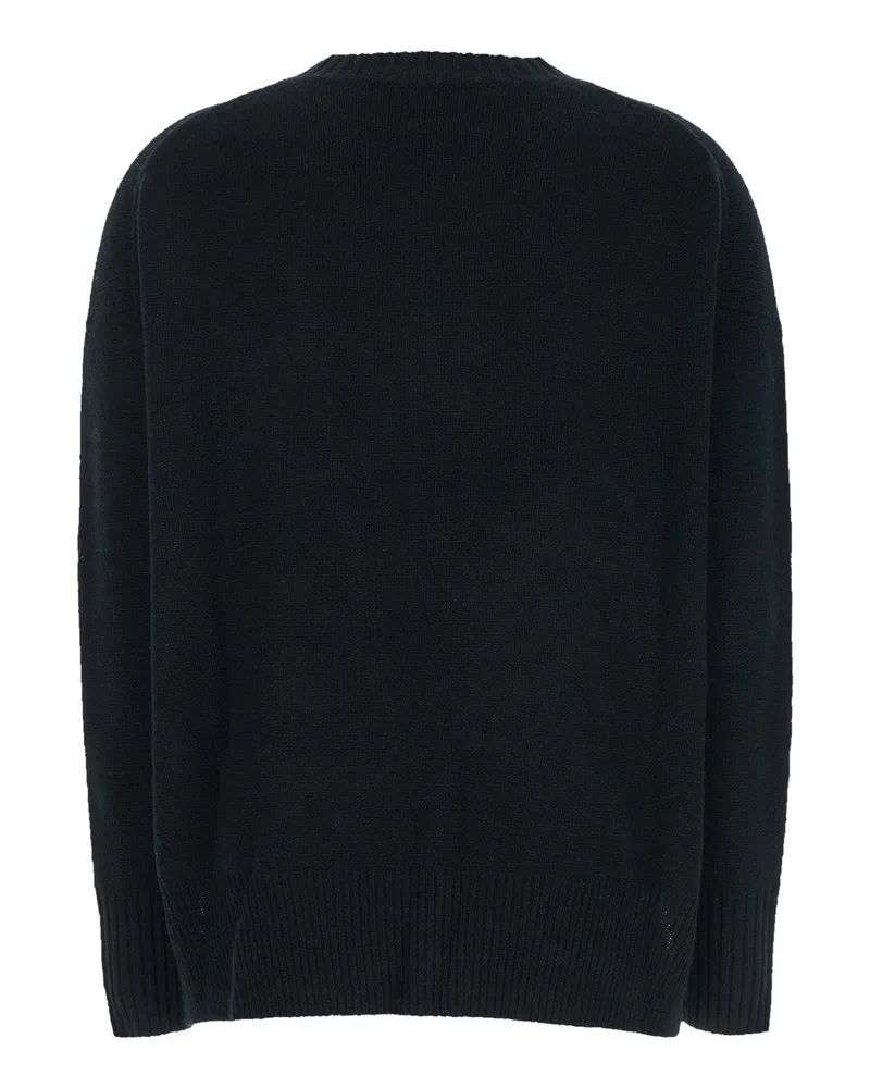 ALLUDE Women's Black Cashmere Crewneck Sweater Tops Top Black