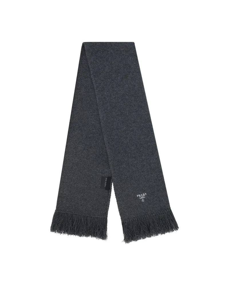 Prada Men's Gray Cashmere Scarf Gray