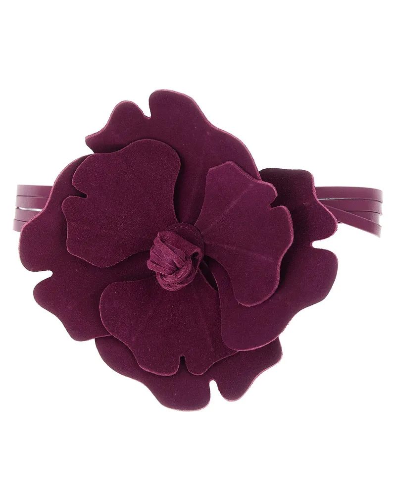 Pinko Flower Belt — Burgundy Burgundy