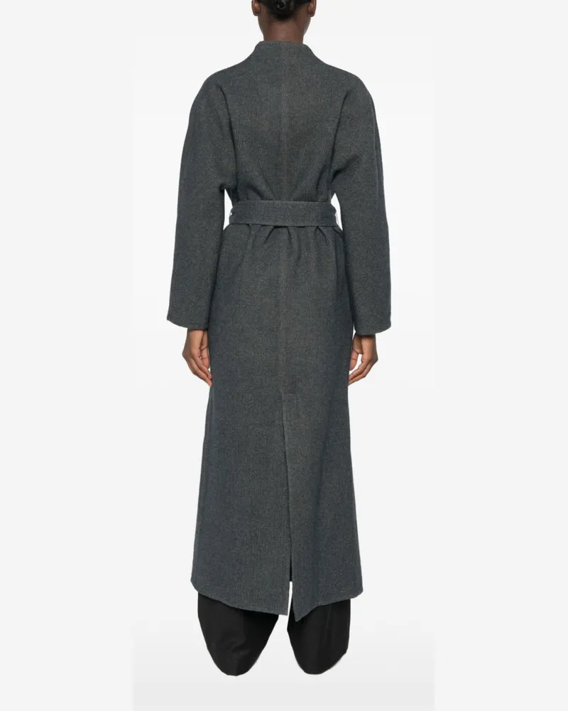 Cortana Wool Blend Shawl Collar Coat — Charcoal Charcoal