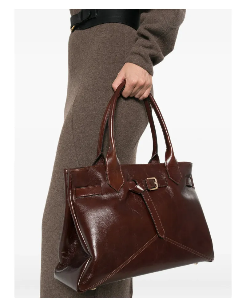 Ballantyne Calfskin Leather Tote Bag — Brown Brown