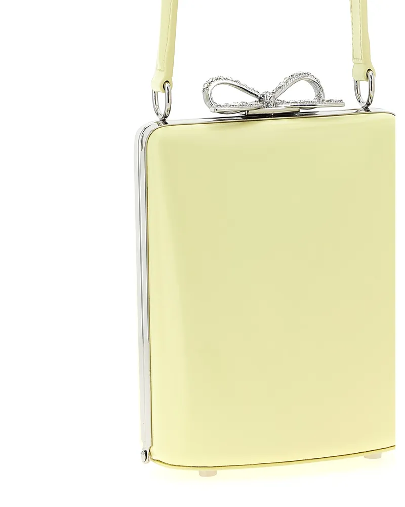 Self-Portrait Leather Top Handle Bag — Yellow Yellow