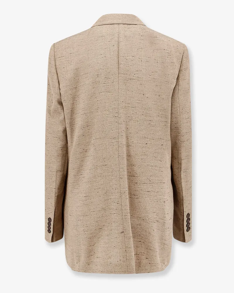 Dolce & Gabbana Women's Blazer Beige Viscose-Linen Blazers Jacket Beige