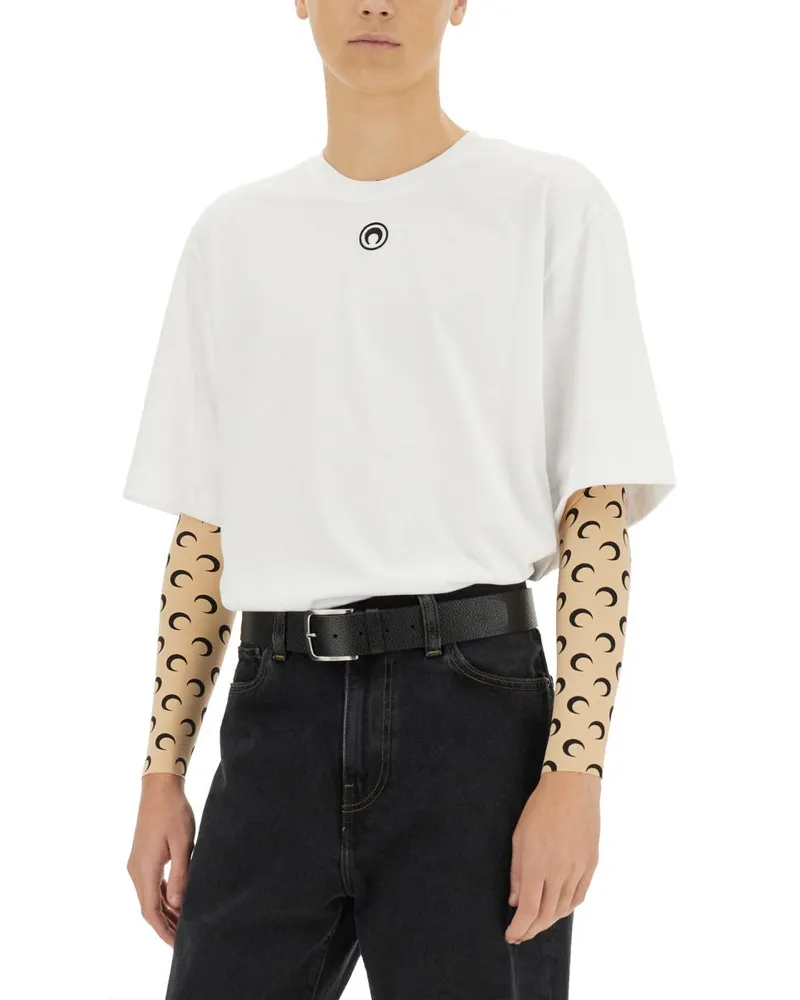 Marine Serre Jersey Cotton T-Shirt — White White