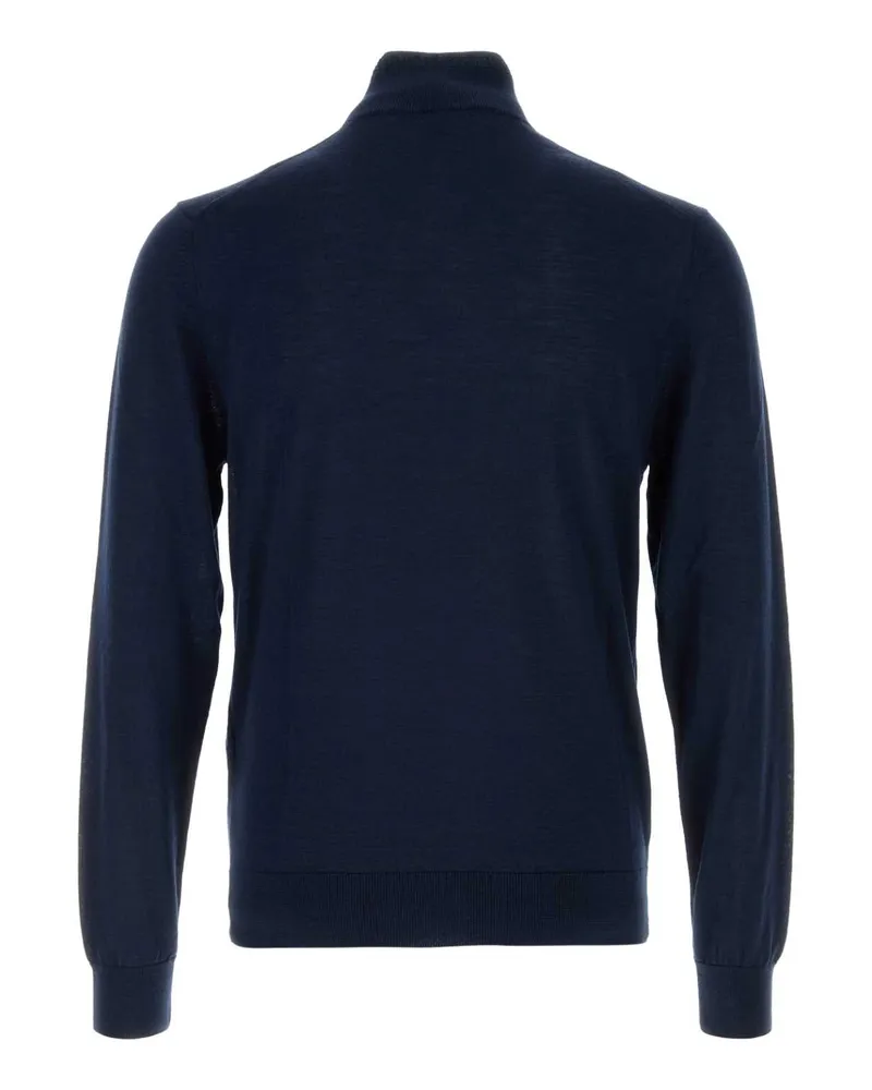 Etro Men's Navy Blue Wool Blend Sweater B0324 Exterior: Silk Maglieria Navy