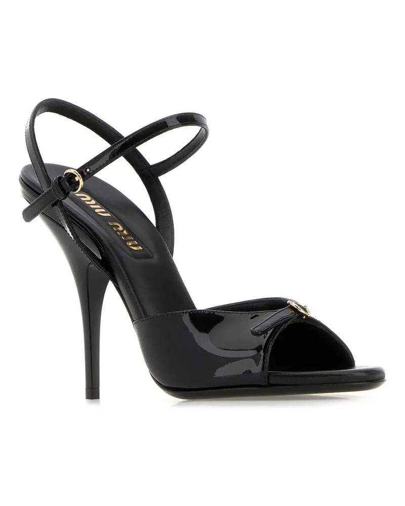 Miu Miu Women's Black Leather Sandals Nero Sandali Black