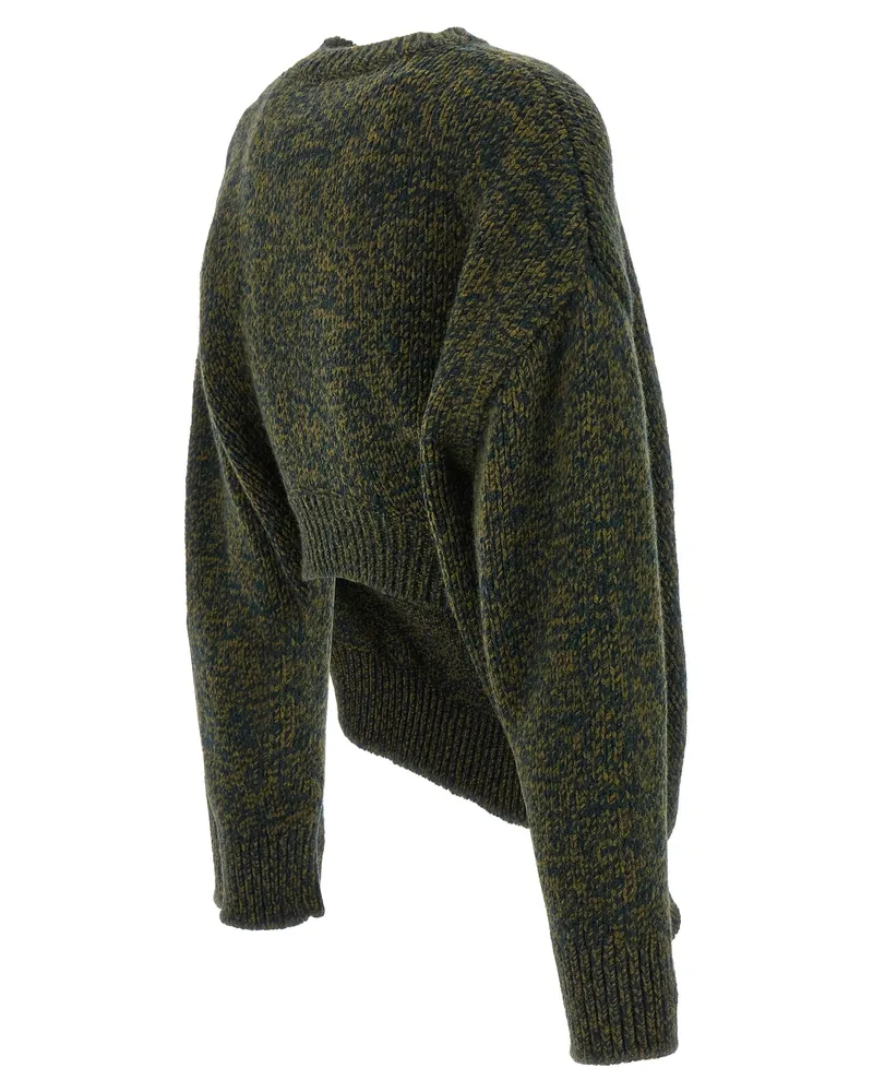 Loewe Melange Wool Blend Sweater — Green Green