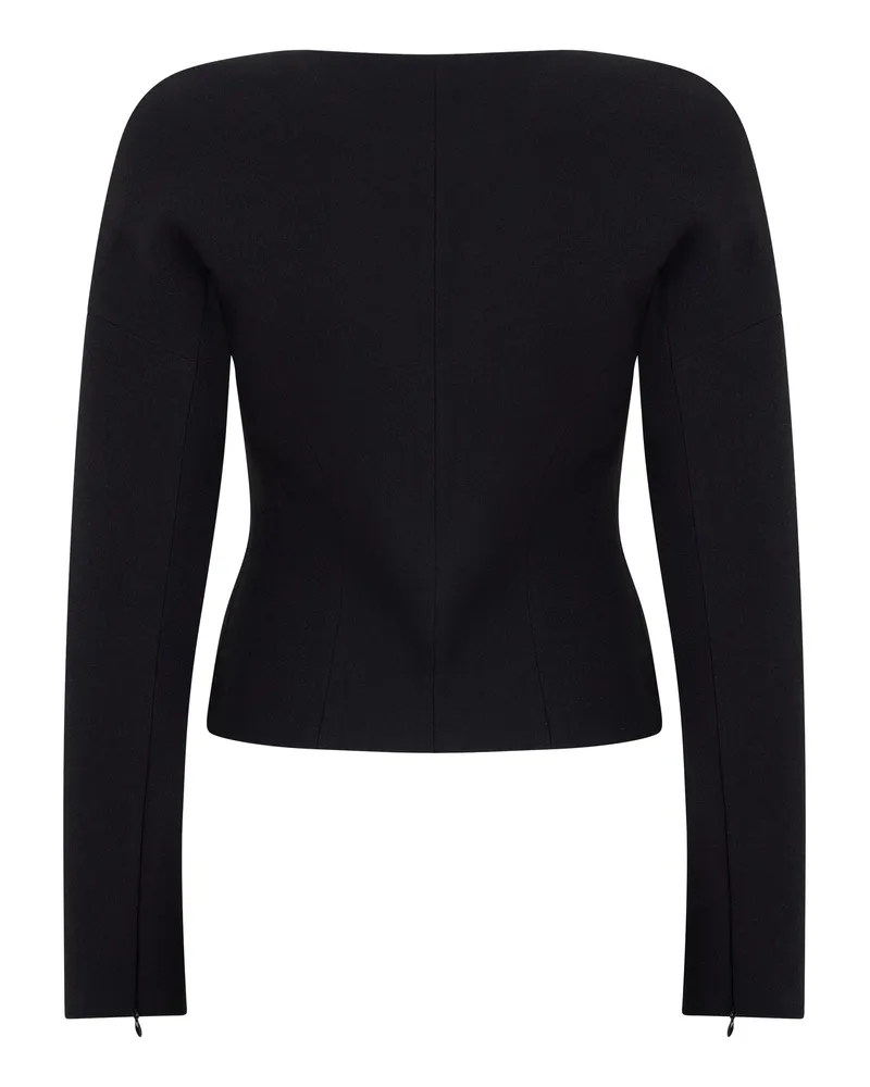 Blumarine Women's Blazer Double-Breasted Crêpe Black Polyester Tops Top Black