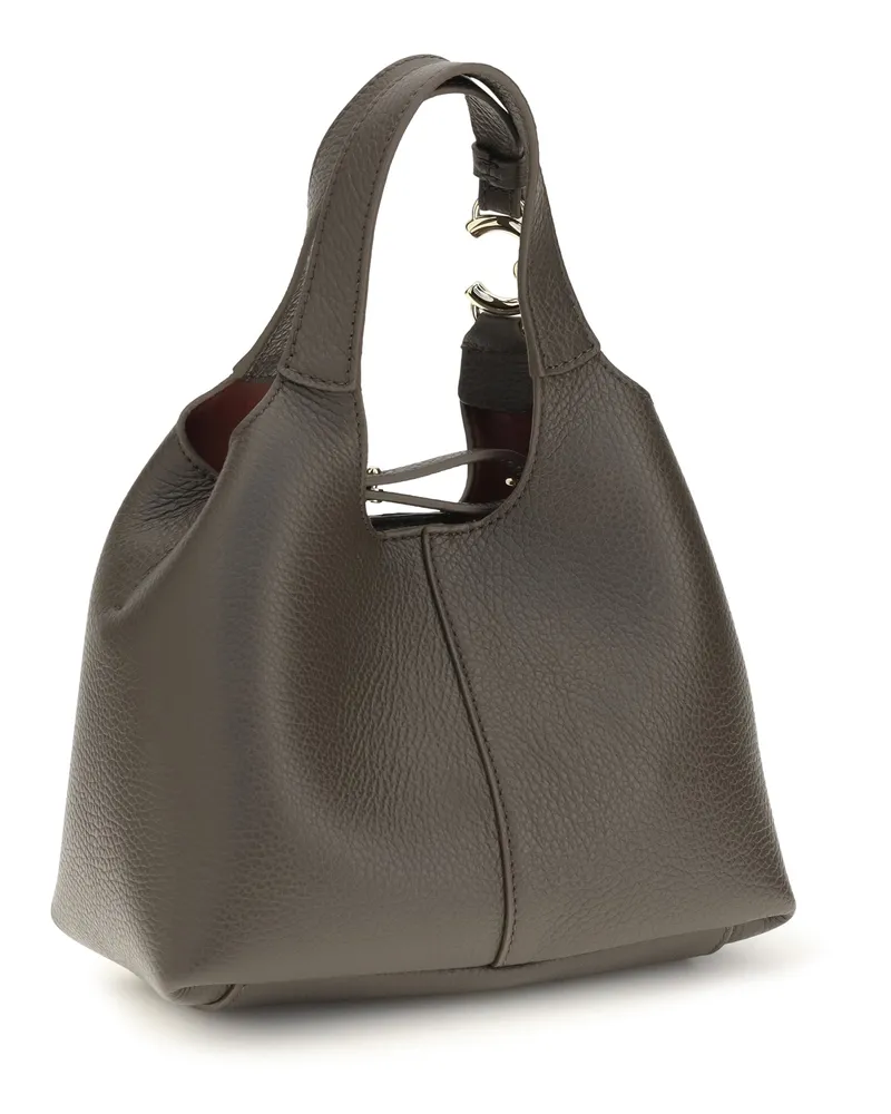 Coccinelle Women's Handbag C-Easy Taupe Calf Leather Shoulder Bags Taupe