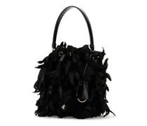 Women's Embellished Satin Mini Bucket Bag Nero Se Vi-Vitello Borse A Secchiello