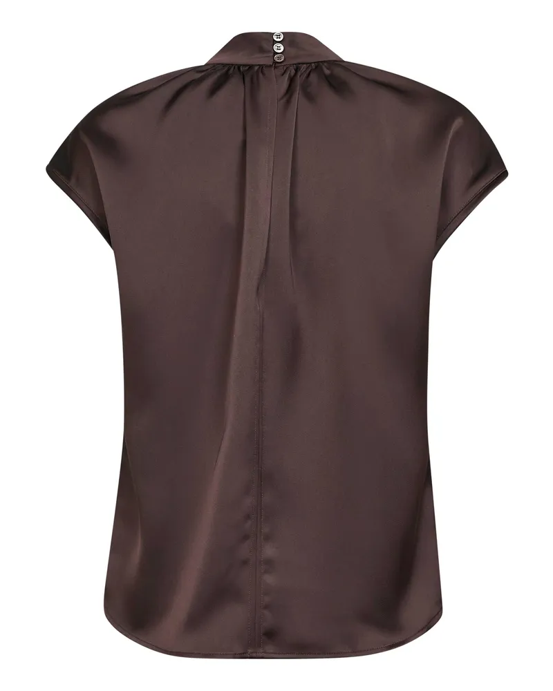 Blanca Women's Coffee Satin Maria Top Polyester Tops Brown
