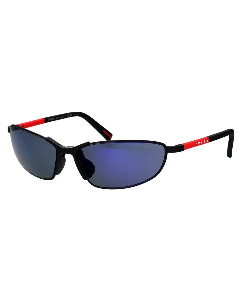 Prada 0PS Metal Rectangular Sunglasses — Black Black